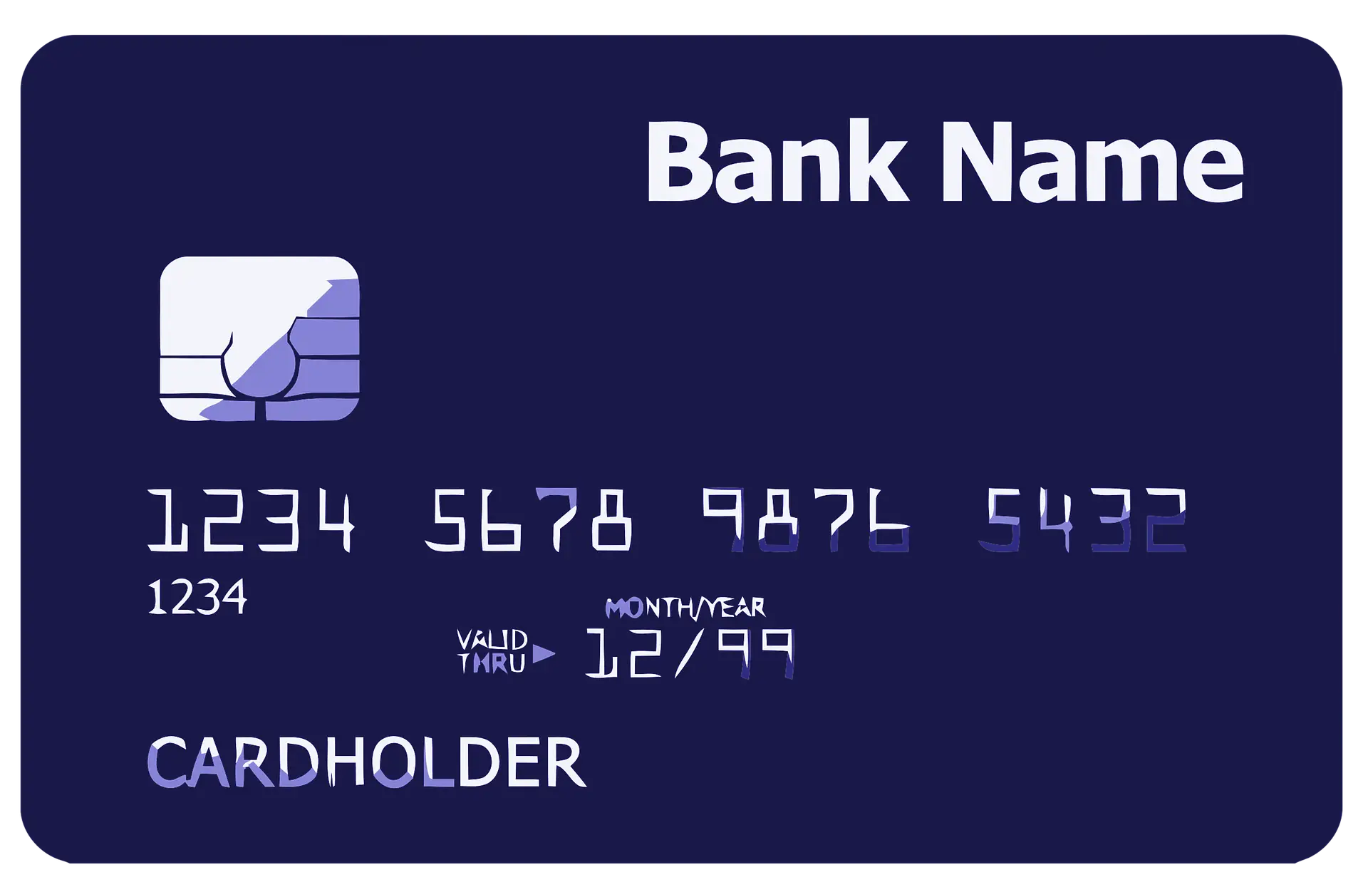 Bank card mock-up with chip