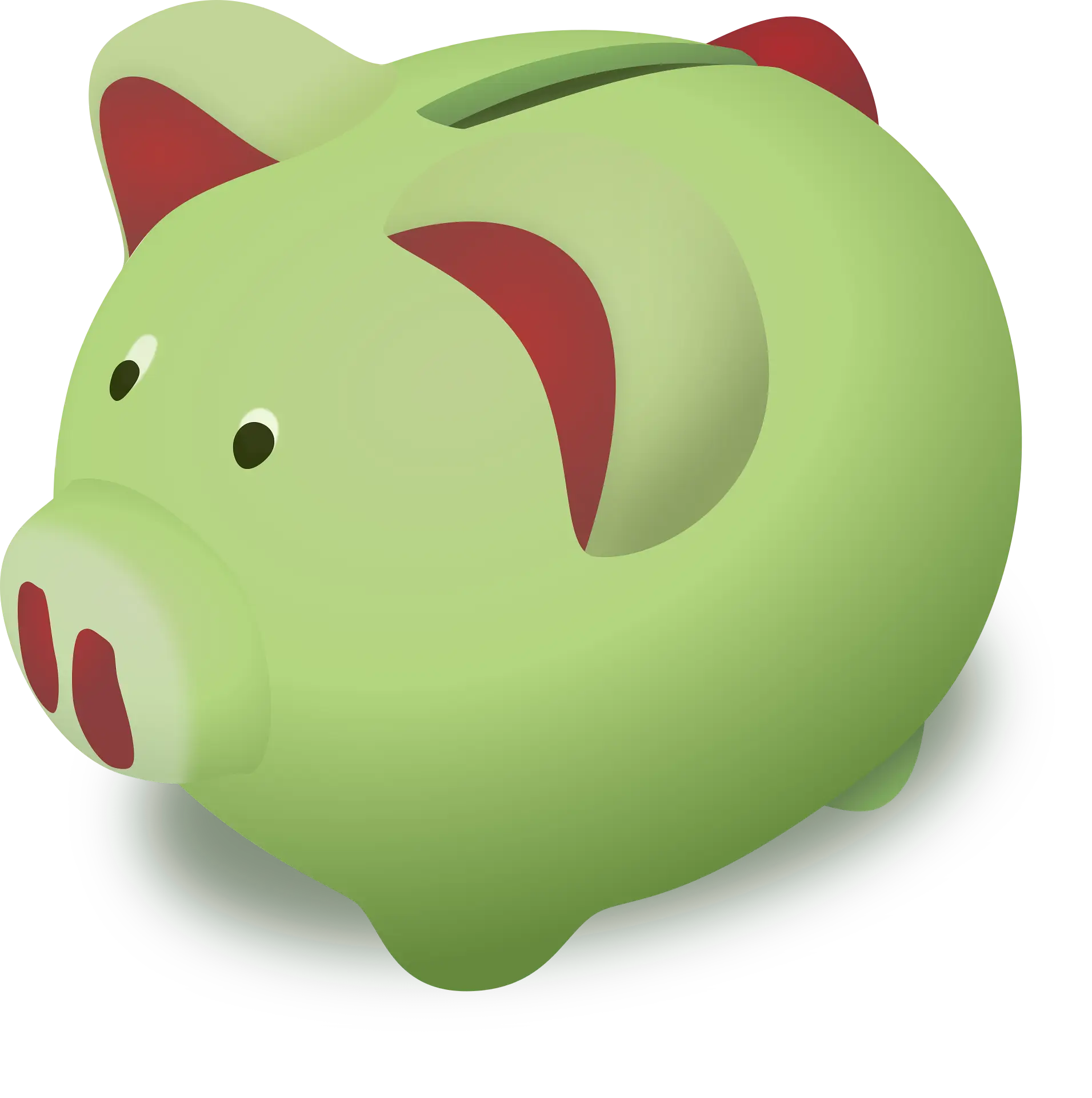 Green piggy bank